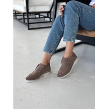 Высокие замшевые лоферы цвета капучино – стиль и комфорт на каждом шагу (Арт. 156-4)